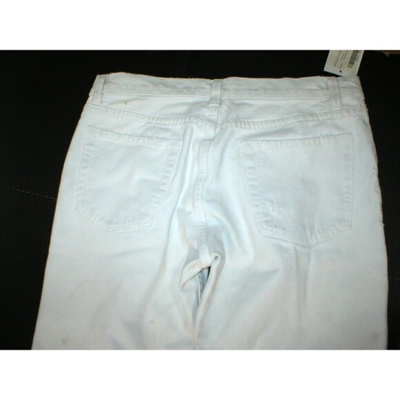 New NWT Womens 28 Designer Helmut Lang Italy Jeans White Skinny Destroyed Ripped - Picture 9 of 12